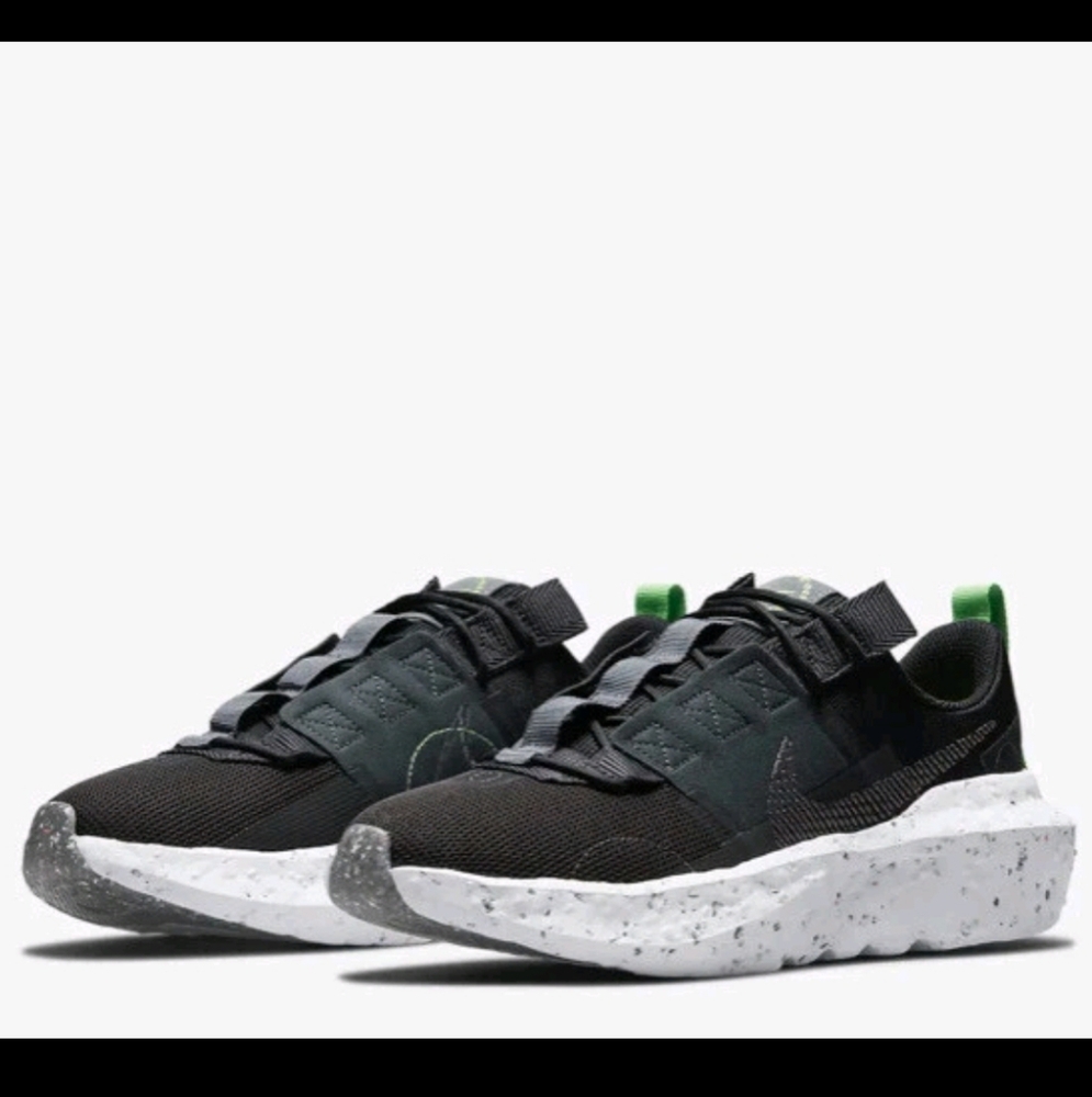 Nike Crater Impact Womens Running Shoes Blk/Gray Sneakers W/Green Accents Sz 8